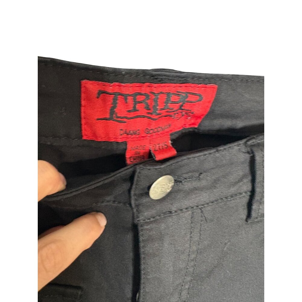 Tripp NYC Black Skinny Buckle Strap Zip Detail Pants - Picture 5 of 16